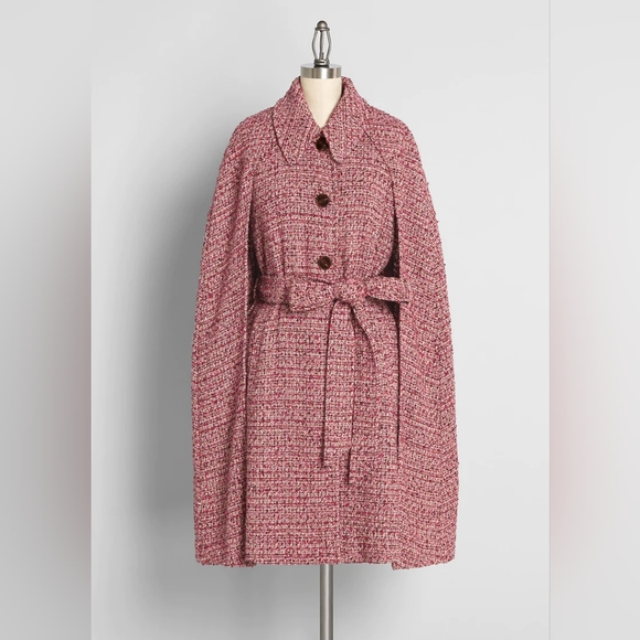 Modcloth pink cape coat - Picture 2 of 6